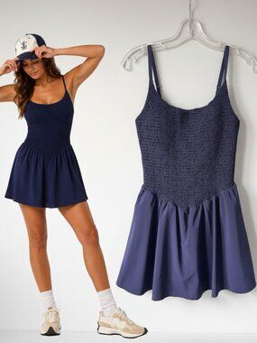 Offline By Aerie Navy Athletic Tennis Dress Romper Size Medium